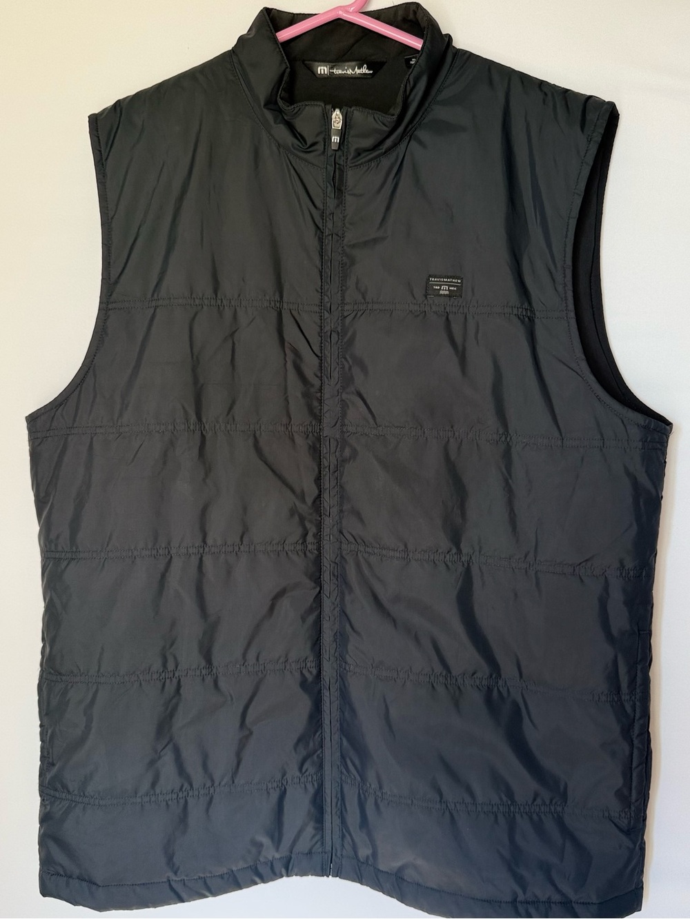 Travis Mathew Black Low Profile Puffer Zip-Up Vest